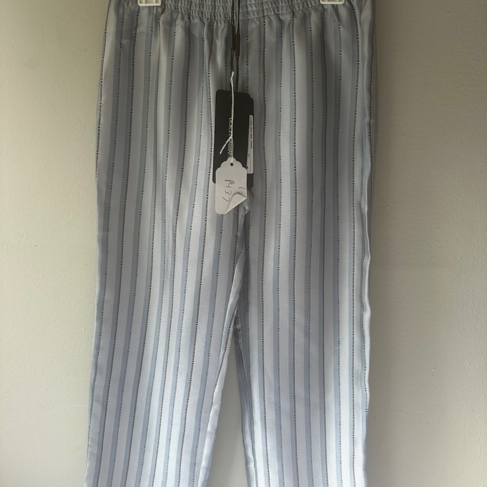 Dolce&Gabbana striped kids pajama pants 100% silk NWT size 8